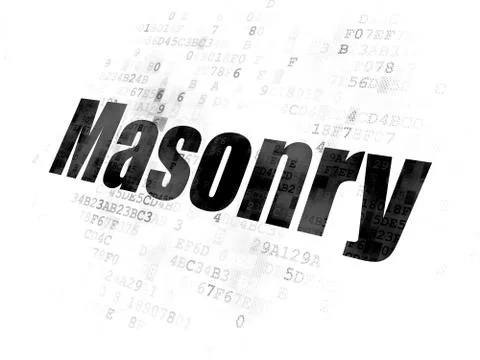 Constructing concept: Masonry on Digital background Ilustración de archivo