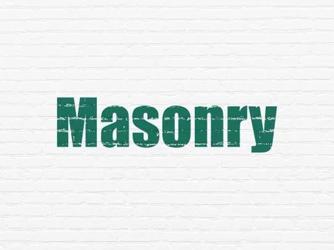 Constructing concept: Masonry on wall background Stock Illustration