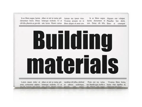 Constructing concept: newspaper headline Building Materials Ilustración de archivo