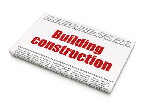 Constructing concept: newspaper headline Building Construction Ilustración de archivo