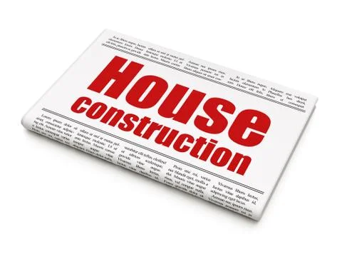 Constructing concept: newspaper headline House Construction Stock Illustration