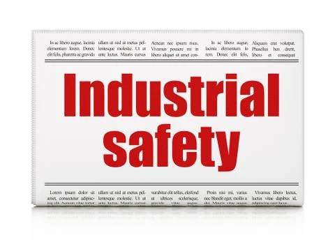 Constructing concept: newspaper headline Industrial Safety 스톡 일러스트