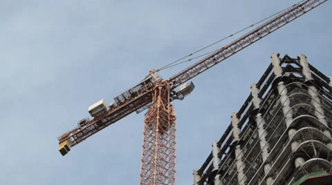 Constructing with Cranes, time lapse Stock Footage 31517329