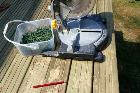 Constructing a deck Stock Photos