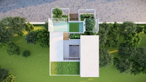 Constructing Dreams Photorealistic 3D Renderings of Residential Complexes Illustrazione stock