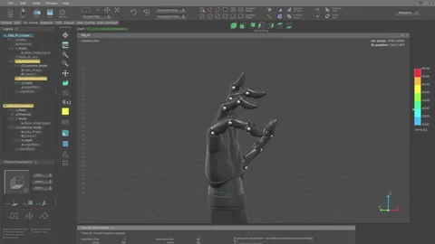 Constructing a futuristic hand using the technical hydraulics innovation system Stock Footage 279817384