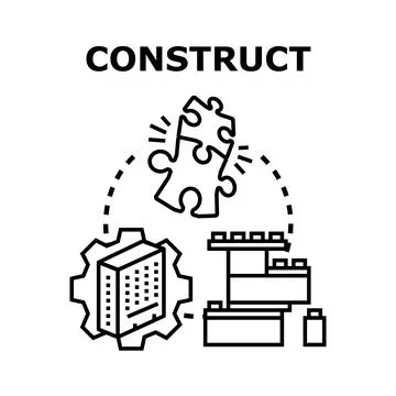 Constructing ideas building solutions problem solving concept Stock Illustration