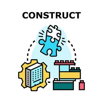 Constructing ideas building solutions problem solving concept Stock Illustration
