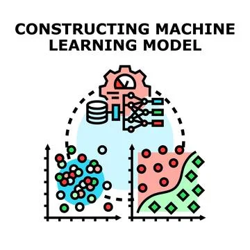 Constructing machine learning model with data analysis Illustrazione stock
