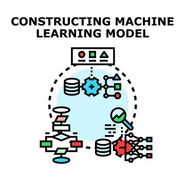 Constructing machine learning model vector concept Stock Illustration