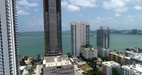 Constructing Missoni Baia in Edgewater Stock Footage 155447962