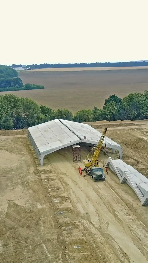 Constructing new farm.  Stock Footage 278001723