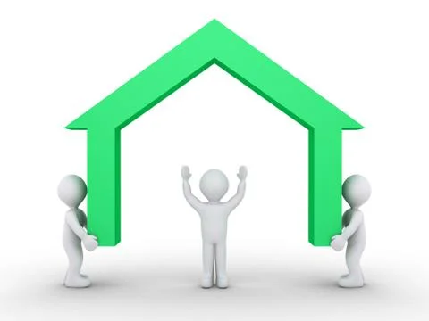 Constructing a new house Stock Illustration