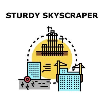 Constructing a resilient skyscraper resisting geological instability Stock-Illustration