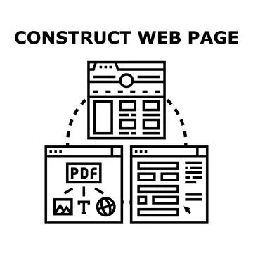 Constructing web pages with diverse content and structure concepts Stock Illustration
