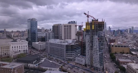 Construction of 1500 Mission Street mixed use development. Stock Footage