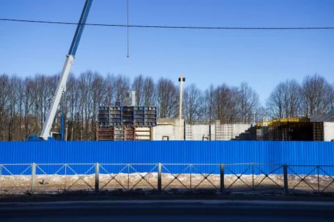 Construction of a 25-meter pool, construction of the foundation, the beginnin Stock Photos