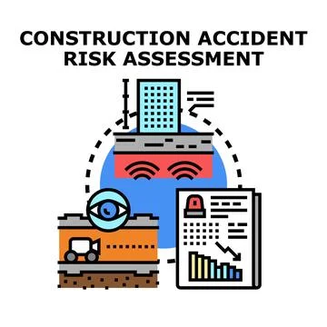 Construction accident risk assessment planning and safety analysis Stock Illustration