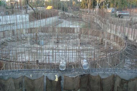Construction activities with landscape transform into urban area with machine Stock Photos