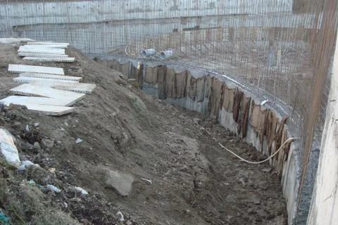 Construction activities with landscape transform into urban area with machine Stock Photos