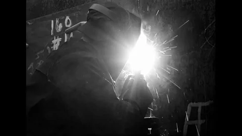 Construction Activities For The World´s Largest Welded Ship Stock Footage 96642633