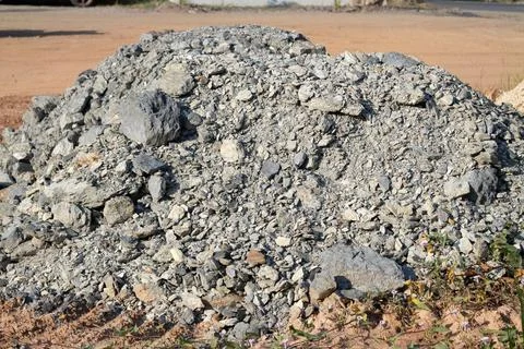 Construction activity rock pile construction site image outdoor ground level Stock Photos