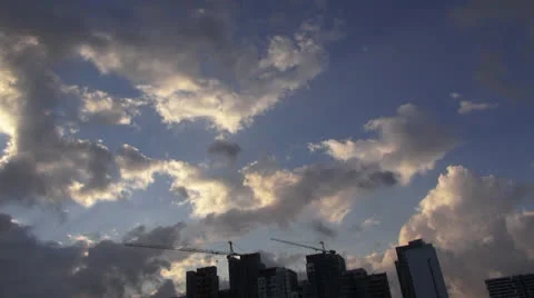 Construction against the cloudy sky Stock Footage 25778650