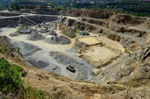 Construction aggregate quarry Stock Photos
