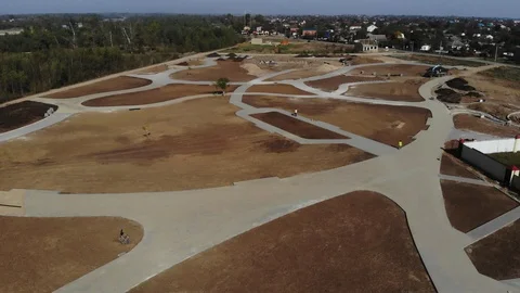 Construction from the air. Aerial view of the construction site. Stock Footage 125536559