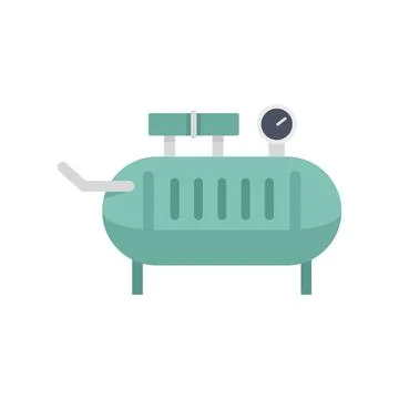 Construction air compressor icon flat isolated Illustrazione stock