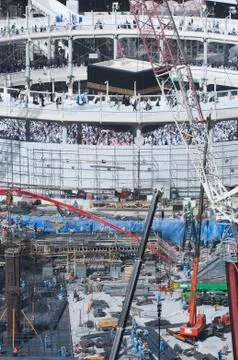 Construction of Al-Masjid Al-Haram Around Al Kaaba Stock-Fotos