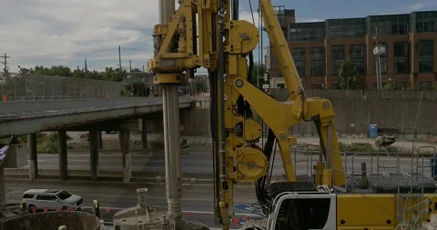 Construction along the I71 I70 freeway corroder in Columbus Oh June 20, 2026 Stock Footage 337368333