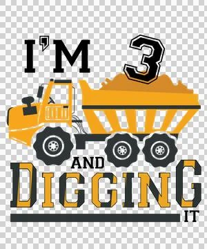 Construction Am Digging dump truck number black 1 4 huge Stock Illustration