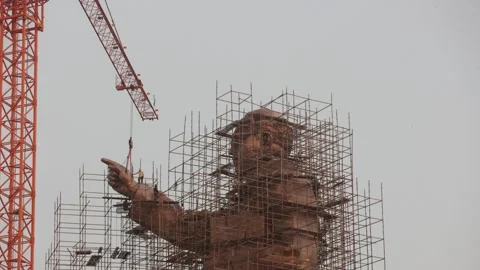 Construction-Ambedkar-Statue-9607 Stock Footage 237236541