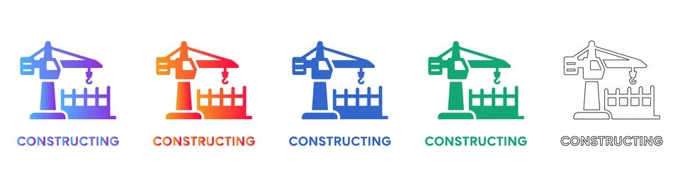 Construction and Building Development Icons Illustrazione stock