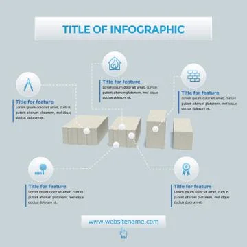 Construction and building infographics elements set for bricks and house Stock Illustration