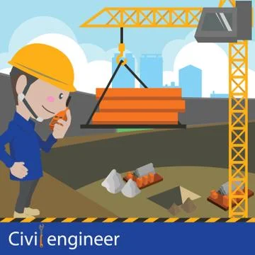 Construction and civil engineering vector illustration Stock Illustration