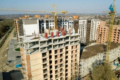 Construction and construction of high-rise buildings, the construction indust Stock Photos