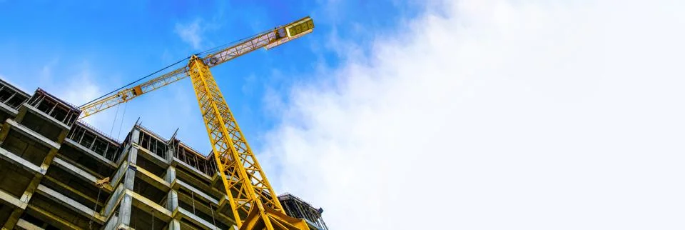 Construction and crane panoramic Stock Photos