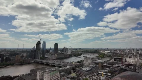 Construction and cranes throughout London during an expansion period Stock Footage 310287765