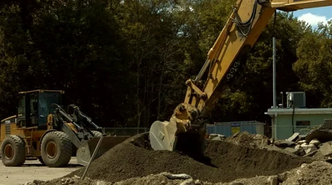 Construction and Development - Moving Dirt Stock Footage 40850269