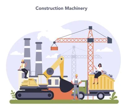 Construction and engineering industry. Building constraction technic. Ilustración de archivo