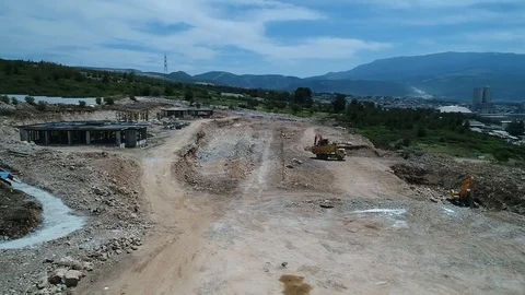 Construction and Engineering Vehicle Aerial View Video stock 121393496