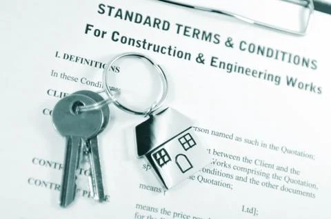 Construction and engineering works contract Stock Photos