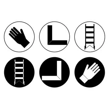 Construction and handyman tools vector icon set featuring dual style line a.. Stock Illustration