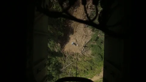 Construction and installation work, helicopter Stock Footage 73105084