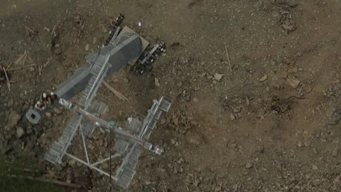 Construction and installation work, helicopter Stock Footage 73299702