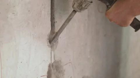 Construction and installation work using perforator Stock Footage 61724143