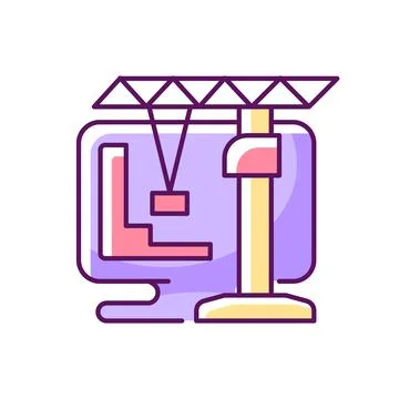 Construction and management simulation game RGB color icon 스톡 일러스트