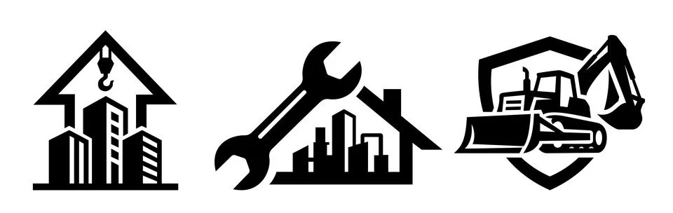 Construction and Property Services Vector Logo Collection Stock Illustration